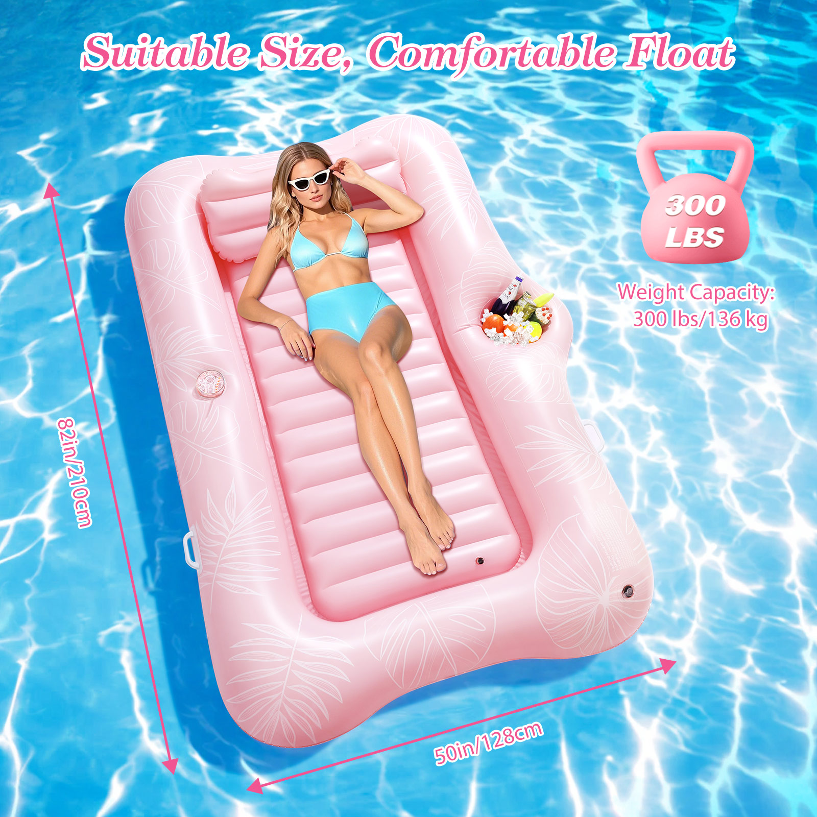 MoKo Tanning Pool Floats Adult, Water Filled Tanning Bed Inflatable Lounger Pool Raft Toys Blow Up Pool for Backyard Lake Beach