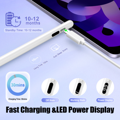 TiMOVO Stylus Pens for Touch Screens, iPad Pencil Compatible with Apple iPad iPhone Android IOS Samsung Lenovo Tablets Smart Phone,White