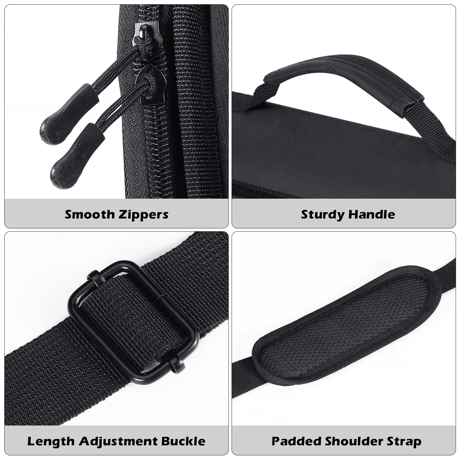 MoKo Zipper Binder, 2 Inch 500 Sheet Capacity Binder Organizer with Shoulder Strap, School Supplies,Black