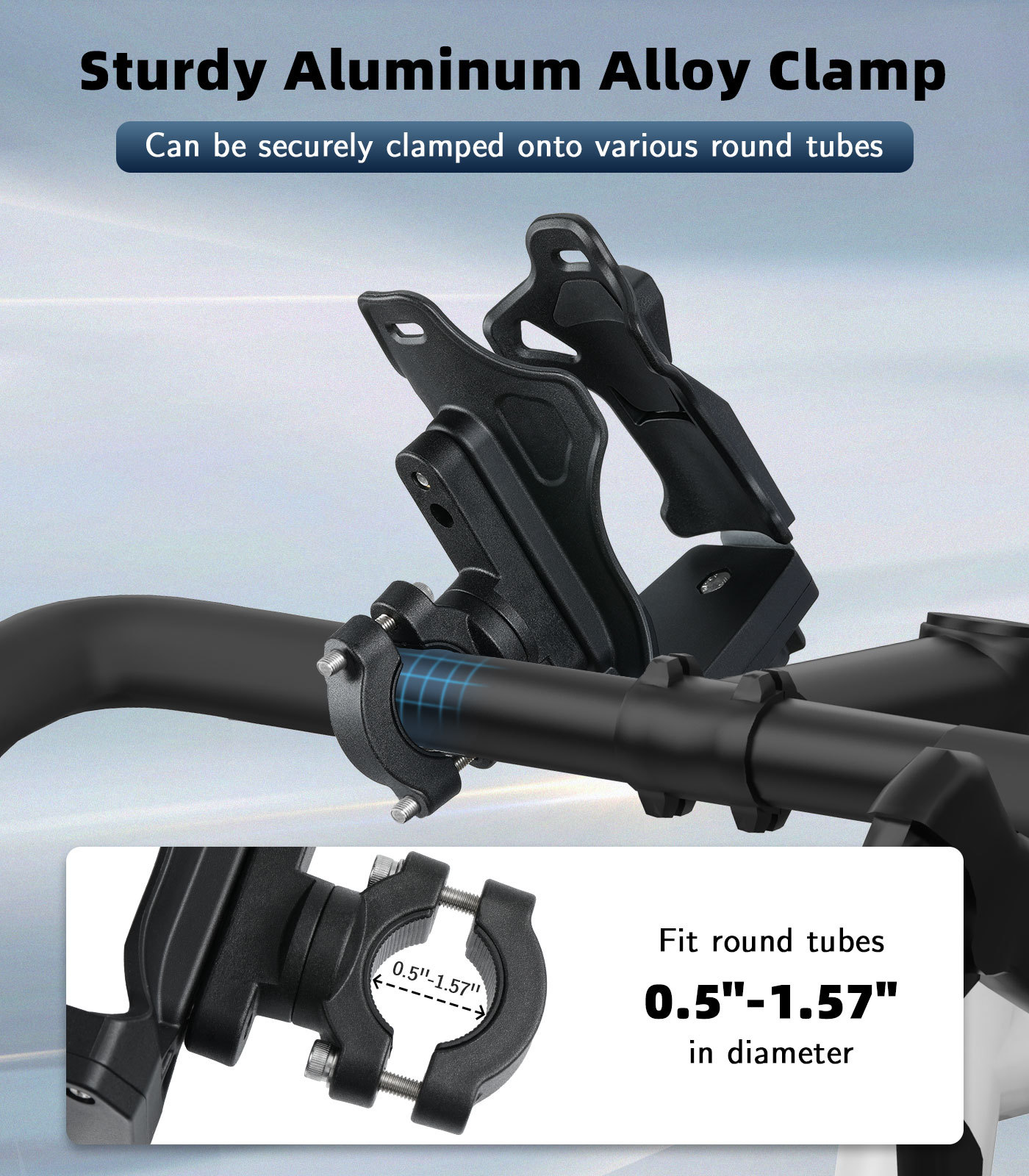 MoKo Universal Bike Water Bottle Cage Holder for for 1.9-3.6" Diameter Bottle, Handlebar & Frame, Fits Bicycle, Motorcycle, Stroller, Scooter, Wheelchair & ATV