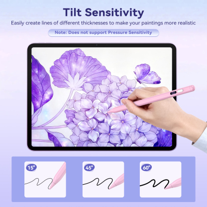 TIMOVO Pencil for iPad 2018-2025, Stylus Pen Compatible with Apple iPad 11/10/9/8/7/6/A16, Mini 7/6/5, Air M3/M2 11"/13"/5/4/3, Pro M4 13"/12.9"/11", Fast Charging, Pink