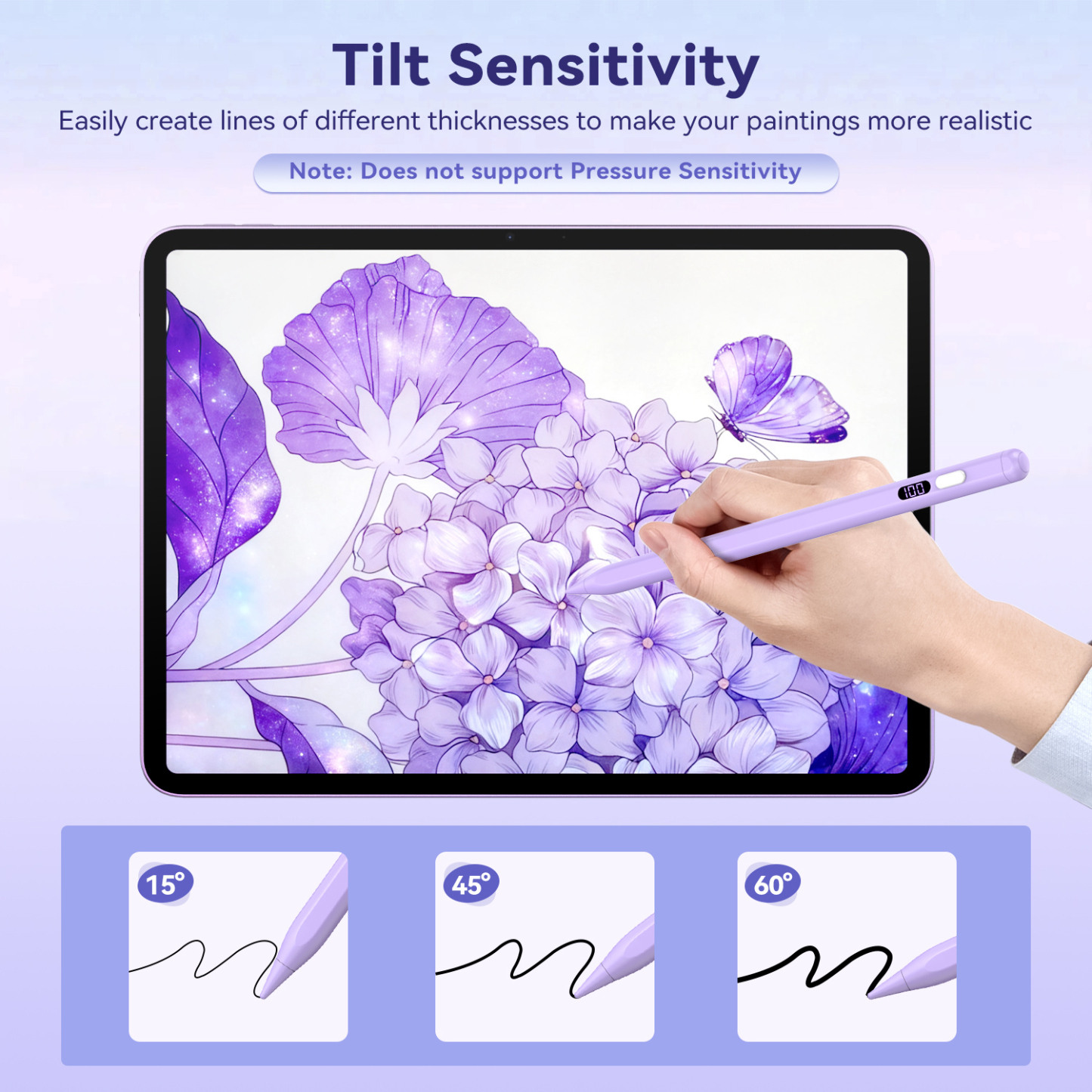 TIMOVO Pencil for iPad 2018-2025, Stylus Pen Compatible with Apple iPad 11/10/9/8/7/6/A16, Mini 7/6/5, Air M3/M2 11"/13"/5/4/3, Pro M4 13"/12.9"/11", Fast Charging, Purple