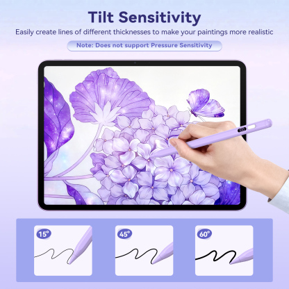 TIMOVO Pencil for iPad 2018-2025, Stylus Pen Compatible with Apple iPad 11/10/9/8/7/6/A16, Mini 7/6/5, Air M3/M2 11"/13"/5/4/3, Pro M4 13"/12.9"/11", Fast Charging, Purple