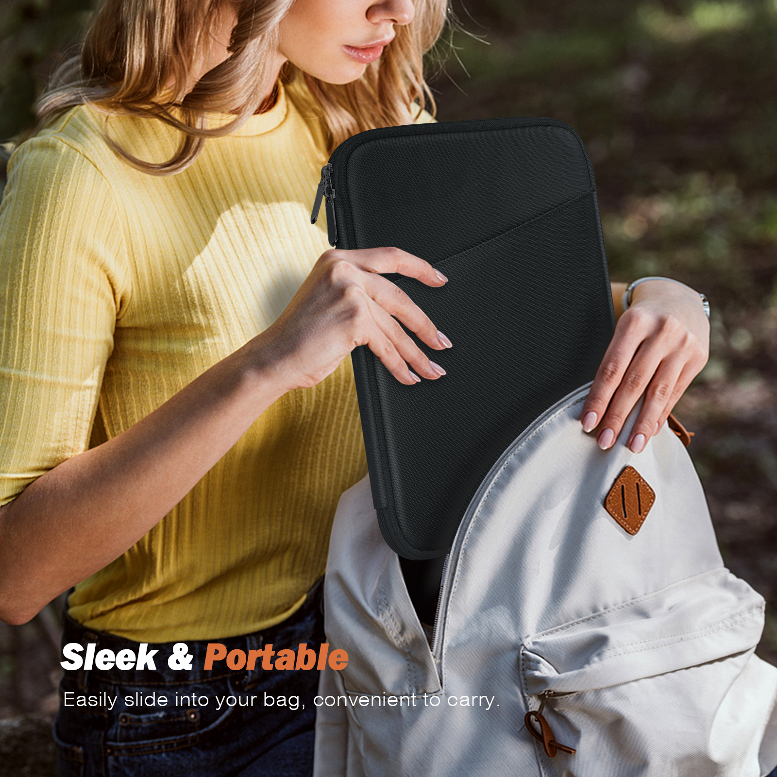 MoKo 9-11 inch Tablet Sleeve Case, Protective Bag Carrying Case Fits iPad Air M3, iPad A16 2025, Pro 11 inch, iPad 10/9/8/7th Gen, Tab S8/S9 11", Dark Gray