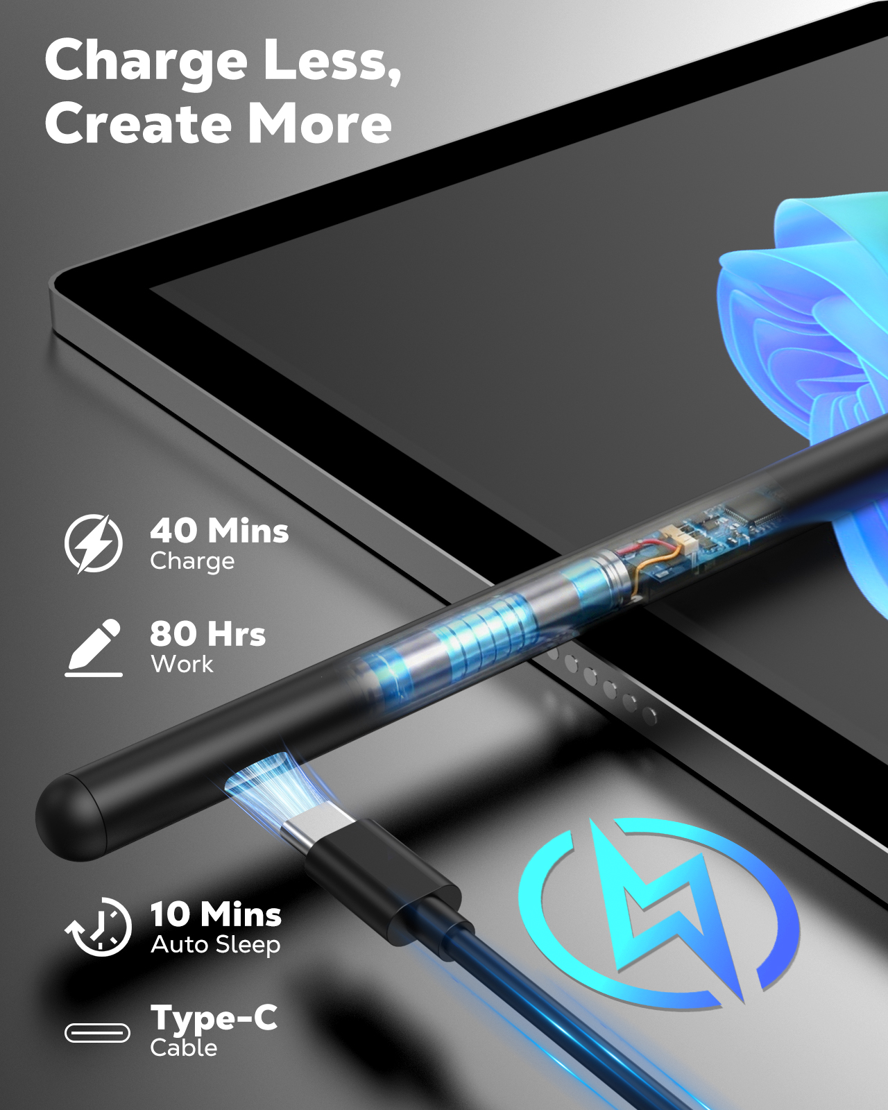 TiMOVO Stylus Pen for Microsoft Surface Pro12/11/10/9/8/X/7+/6/5/4, Surface Go 4/3/2/1, Surface Laptop1-5/Studio/Book 3/2/1 with Eraser Side Button,Palm Rejection,Tilt Function,1024 Pressure