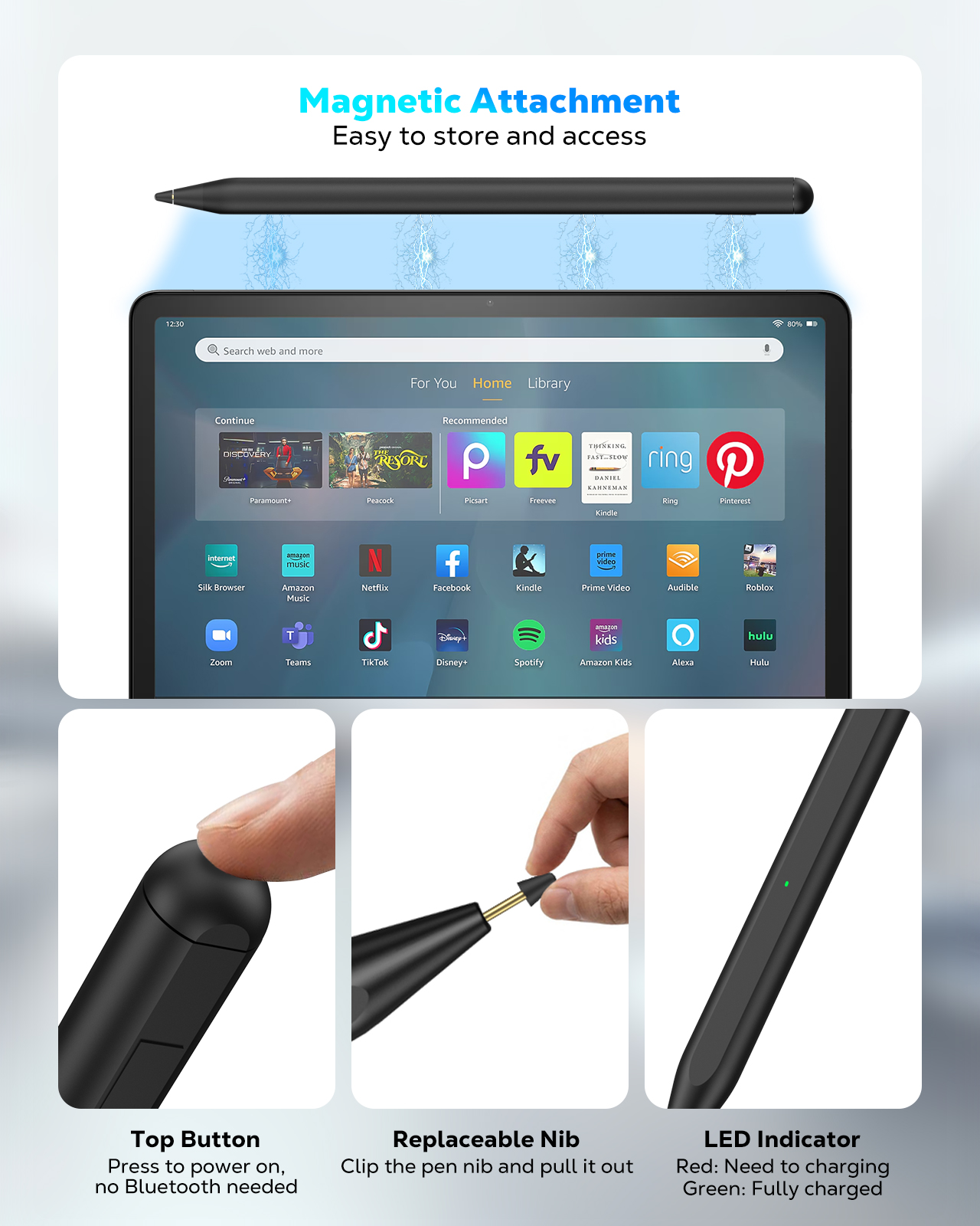 TiMOVO USI 2.0 Stylus Pen for Chromebook, Replacement Pen for Google Pixel Tablet, Lenovo/HP/Acer Chromebook, 4096 Pressure-Sensitivity