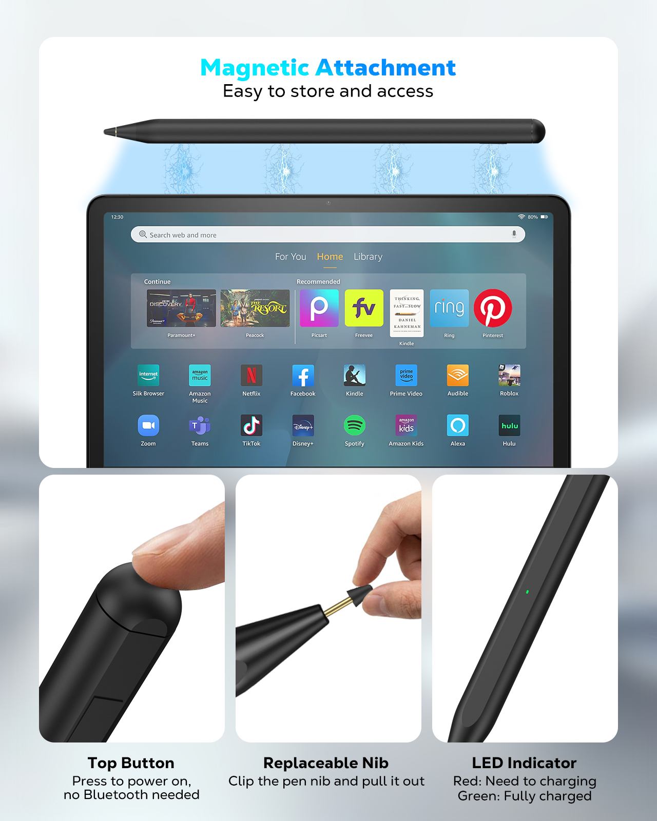 TiMOVO USI 2.0 Stylus Pen for Chromebook, Replacement Pen for Google Pixel Tablet, Lenovo/HP/Acer Chromebook, 4096 Pressure-Sensitivity