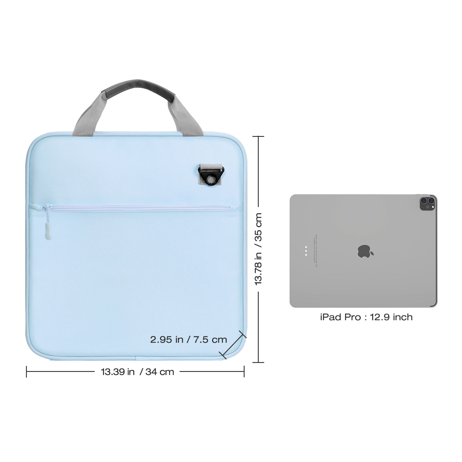 MoKo Zipper Binder, 2 inch 3 Ring 500 Sheet Capacity Multi-Pocket School Binder, Blue