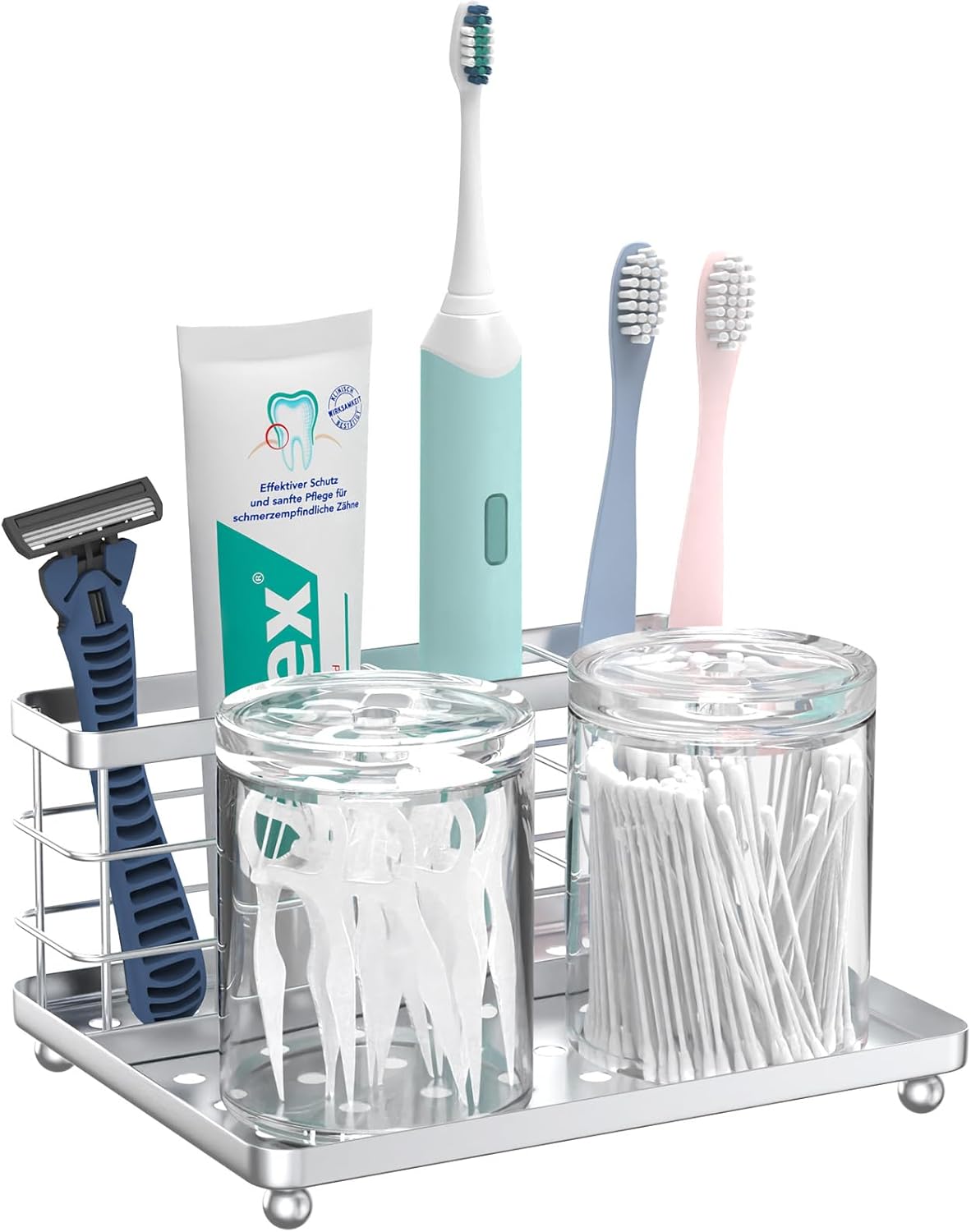 Luxspire Toothbrush Holders for Bathroom, Toothbrush Holder with Tray,