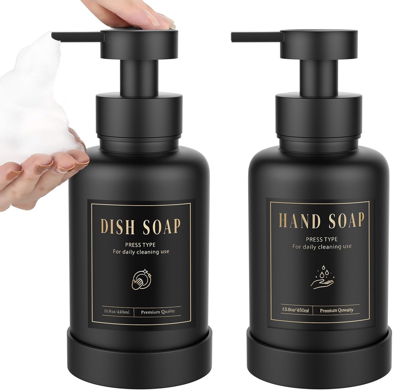 Luxspire Foaming Soap Dispenser, Glass Foam Pump Soap Dispenser, Non-S