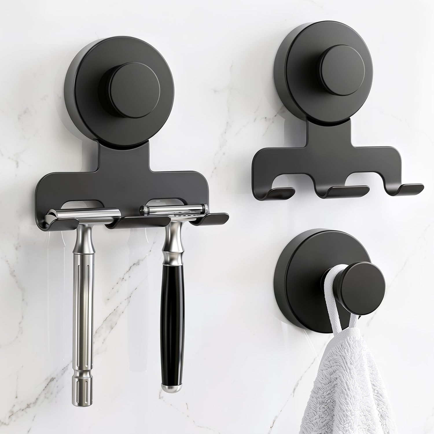 Luxspire Razor Holder for Shower Heavy Duty Suction Cup Hooks for Shower