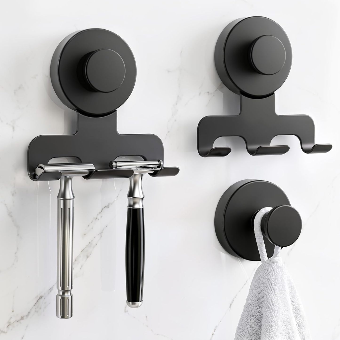 Luxspire Razor Holder for Shower Heavy Duty Suction Cup Hooks for Shower