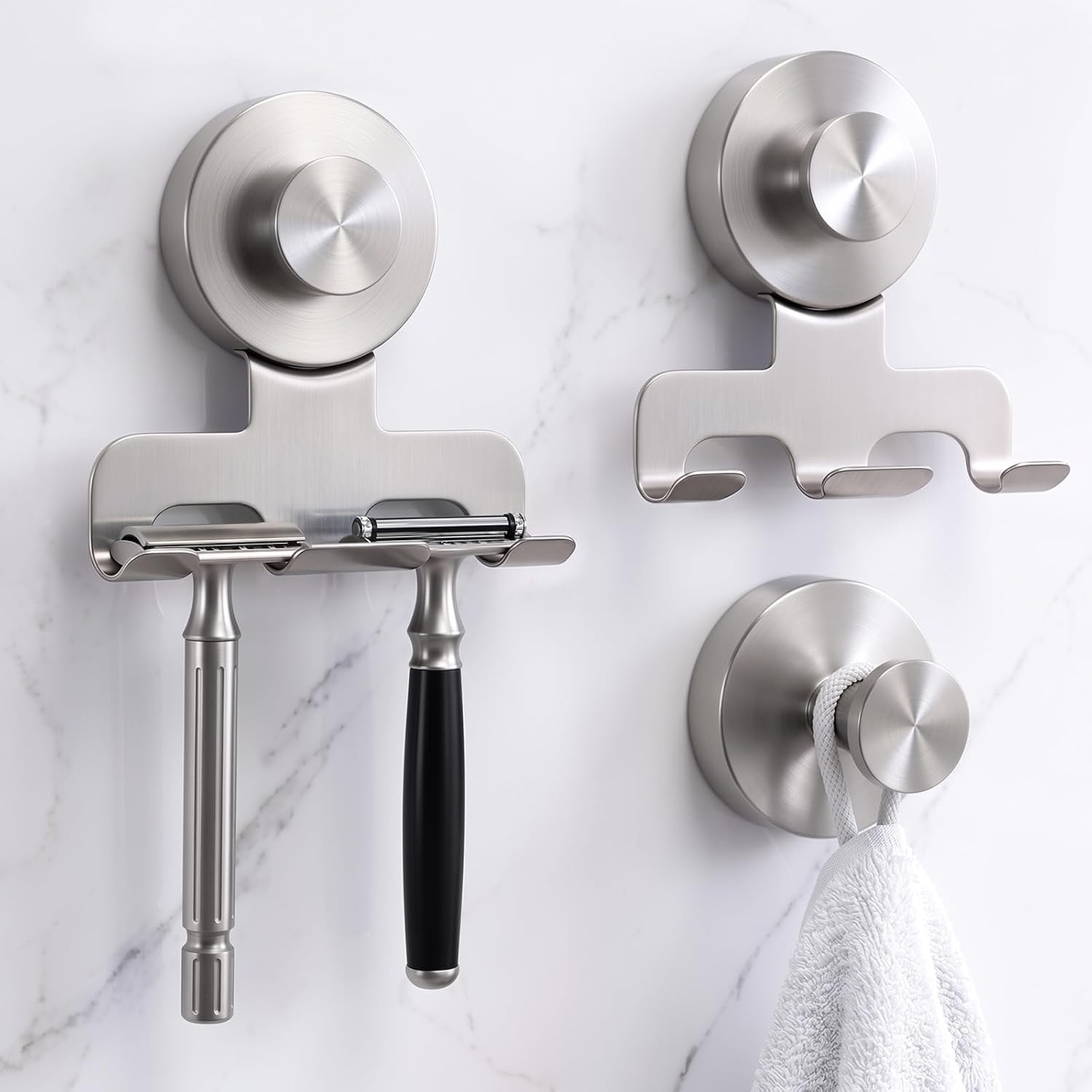 Luxspire Razor Holder for Shower Heavy Duty Suction Cup Hooks for Shower
