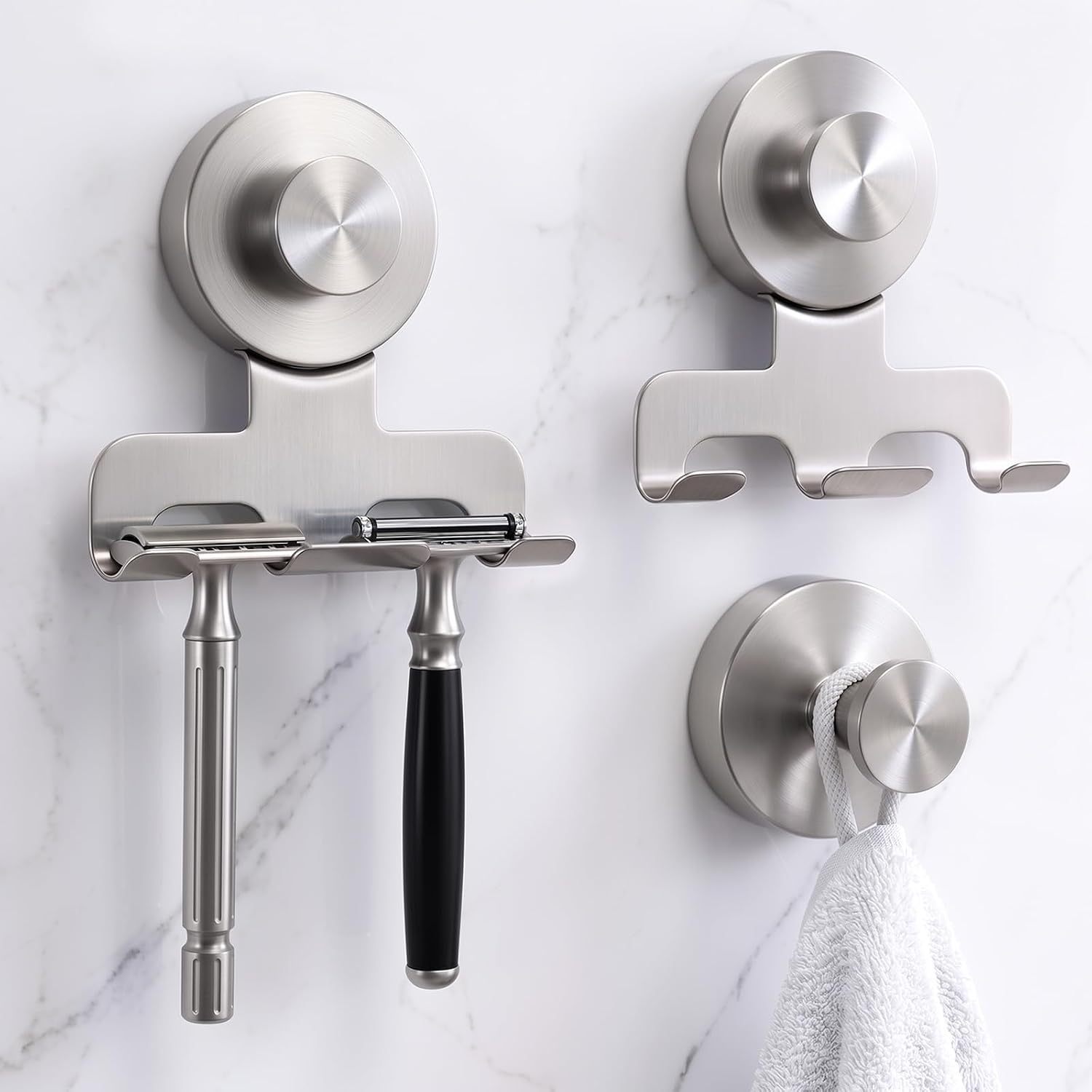 Luxspire Razor Holder for Shower Heavy Duty Suction Cup Hooks for Shower