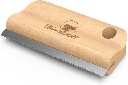 Pawaboo Deshedding Brush for Dogs & Cats, Dog Hair Removal Comb with Ergonomic Gripping, Wooden Grooming Shedding Brush for Short Hair Dogs and Cats, Hangable Pet Cleaning Comb Supplies