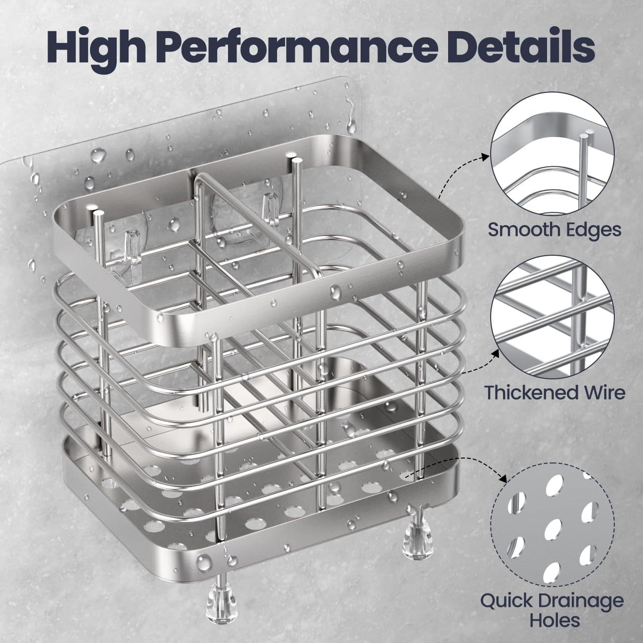 Luxspire Toothbrush Holders for Bathroom, Stainless Steel Electric Toothbrush Holder with Drain Holes, Toothbrush Toothpaste Razor Holder for Shower, Bathroom Accessories, Silver