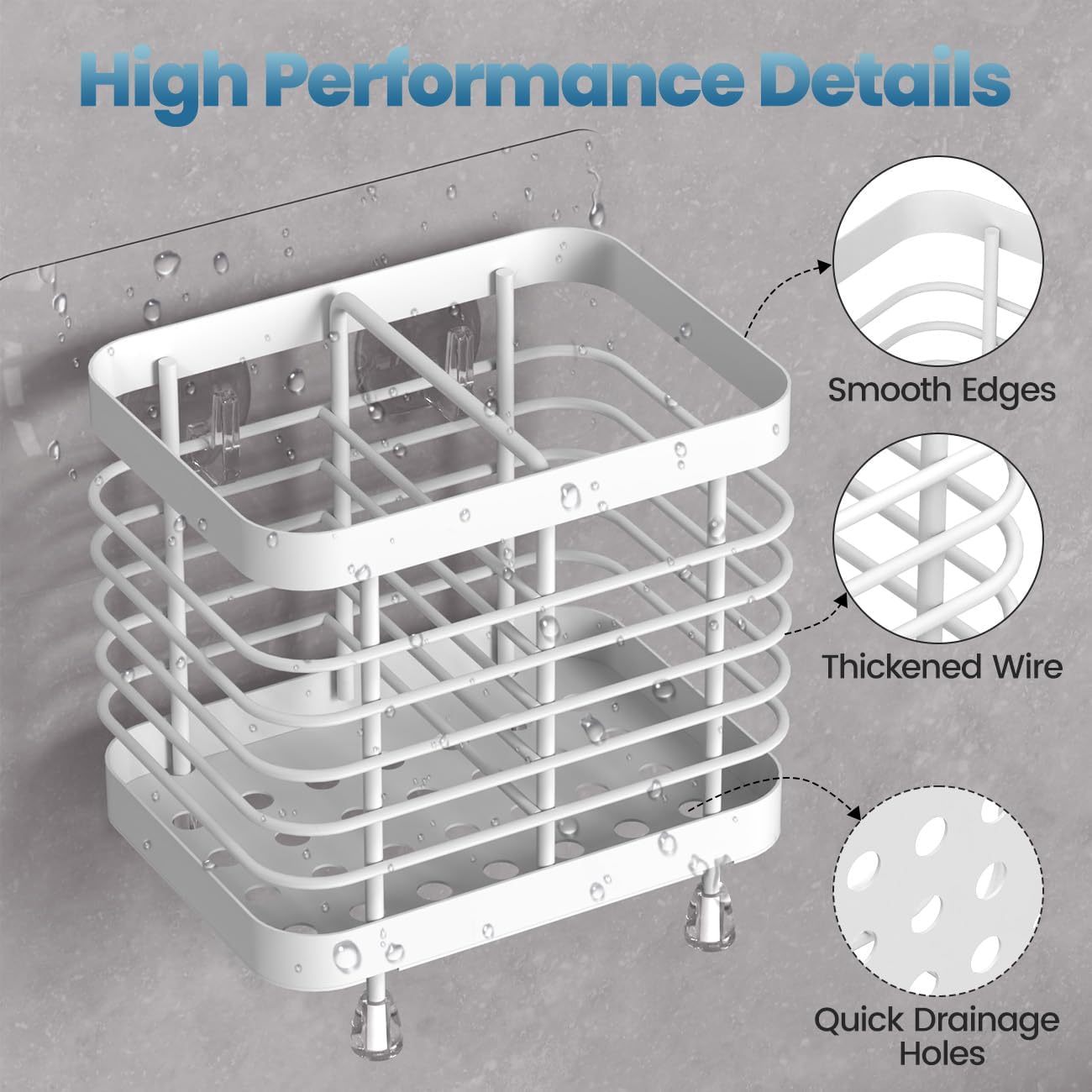 Luxspire Toothbrush Holders for Bathroom, Stainless Steel Electric Toothbrush Holder with Drain Holes, Toothbrush Toothpaste Razor Holder for Shower, Bathroom Accessories