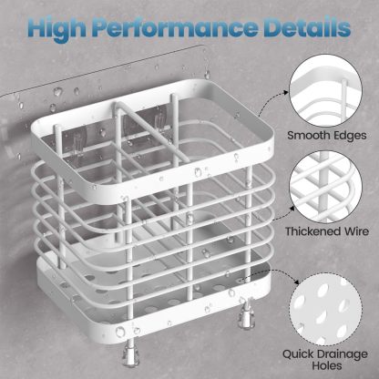 Luxspire Toothbrush Holders for Bathroom, Stainless Steel Electric Toothbrush Holder with Drain Holes, Toothbrush Toothpaste Razor Holder for Shower, Bathroom Accessories