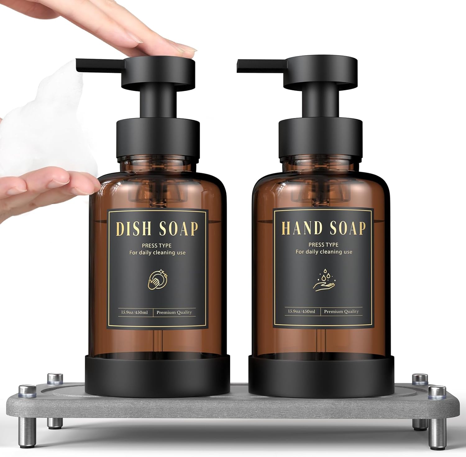Luxspire Foaming Soap Dispenser, Glass Foam Pump Soap Dispenser, Non-S