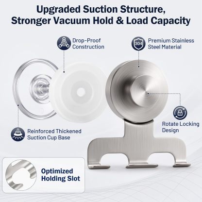 Luxspire Razor Holder for Shower Heavy Duty Suction Cup Hooks for Shower