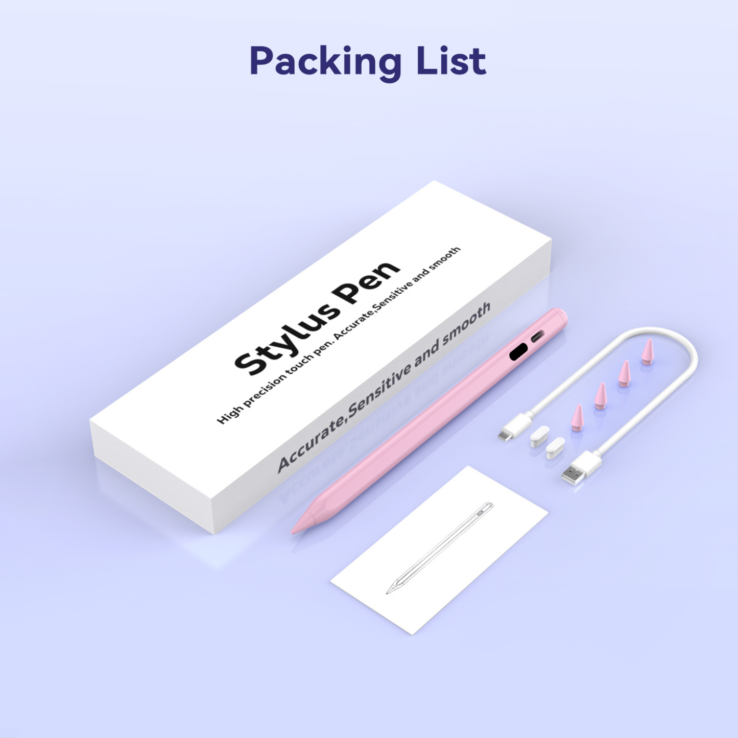 TIMOVO Pencil for iPad 2018-2025, Stylus Pen Compatible with Apple iPad 11/10/9/8/7/6/A16, Mini 7/6/5, Air M3/M2 11"/13"/5/4/3, Pro M4 13"/12.9"/11", Fast Charging, Pink