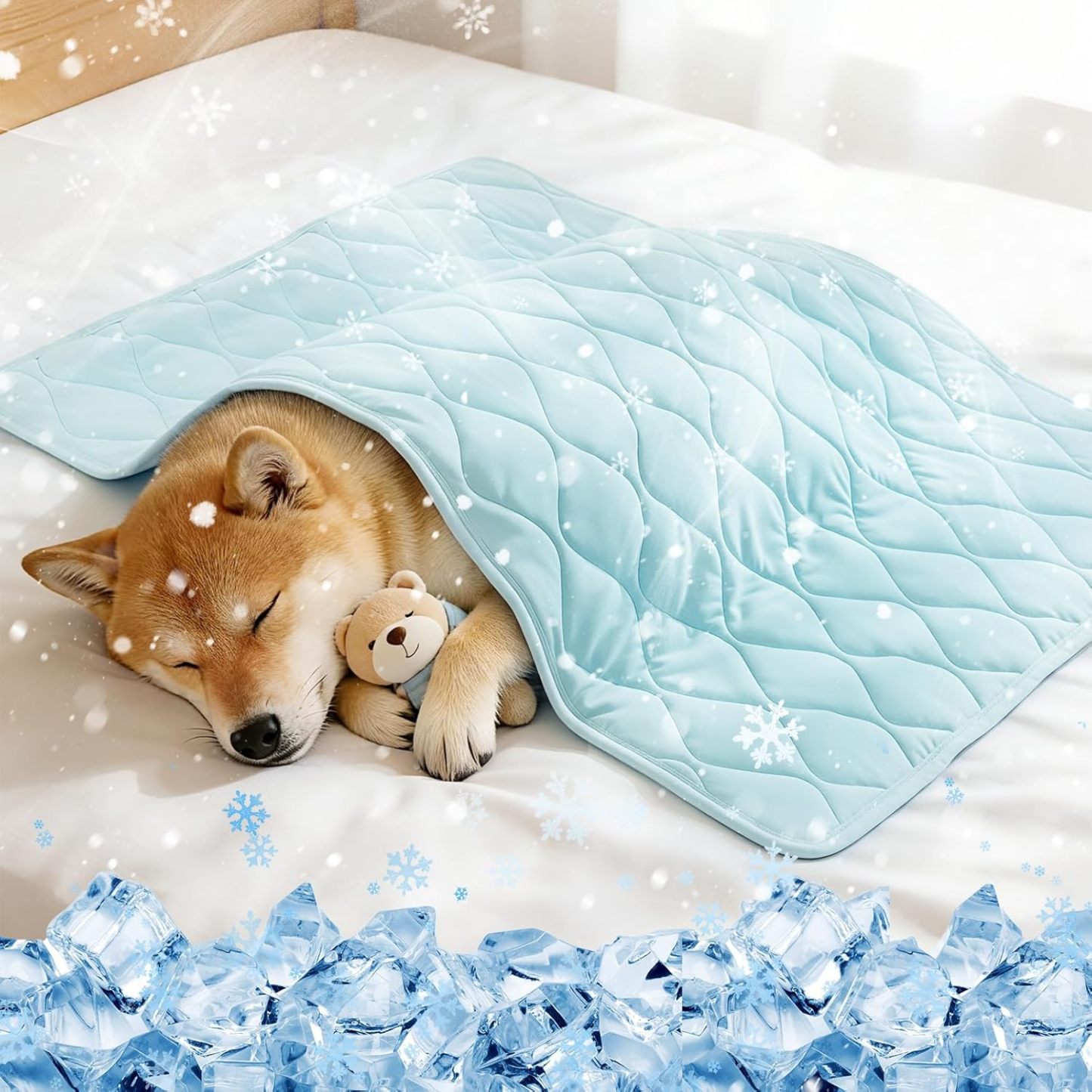 Tivray Cooling Dog Blanket, Q-MAX>0.4 Cooling Blanket for Dogs, Washable Lightweight Quilt for Pets, Multiple Sizes Self Cool Quilt for Cats, Summer Cool Throw for Hot Sleepers