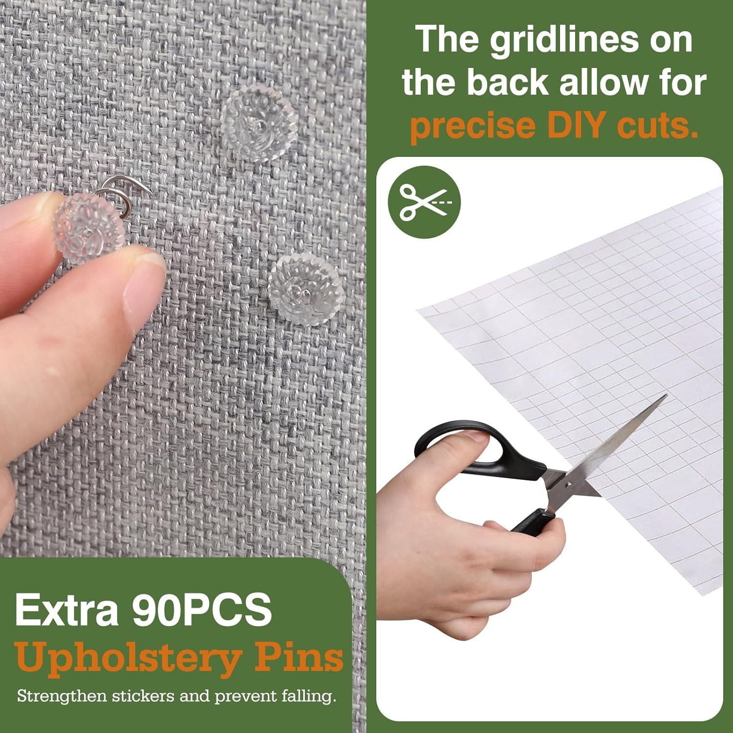 Pawaboo Cat Scratch Furniture Protector,Cat Scratch Deterrent Tape, Furniture Protectors Training Tape, Couch Corner Cat Scratch Repellent with Upholstery Pins, White