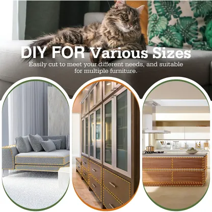 Pawaboo Cat Scratch Furniture Protector,Cat Scratch Deterrent Tape, Furniture Protectors Training Tape, Couch Corner Cat Scratch Repellent with Upholstery Pins, White