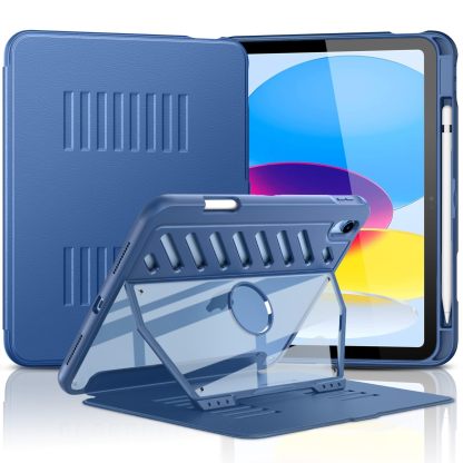 MoKo Case for iPad (A16) 11th Generation 11 inch 2025/iPad 10th Generation 2022 with Pencil Holder,Fully-Body Rugged Heavy Duty Protective Case,Navy Blue