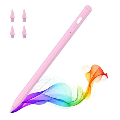 MoKo Pencil for iPad (A16) 11th 10th Gen, Stylus Pen for 2018-2025 Apple iPad 11/10/9/8/7/6/A16, Mini 7/6/5, Air M3/M2 11"/13"/5/4/3, Pro M4 13"/12.9"/11" Tilt Sensitivity, USB-C Fast Charging,Pink