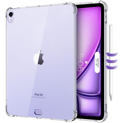 MoKo Clear Case for iPad Air 11 (M3 2025 / M2 2024) iPad Air 4 & 5 10.9 Inch (2020/2022) Case, Four Soft TPU Reinforced Corner with Bumper Transparent Back Cover, Anti-Scratch, Clear