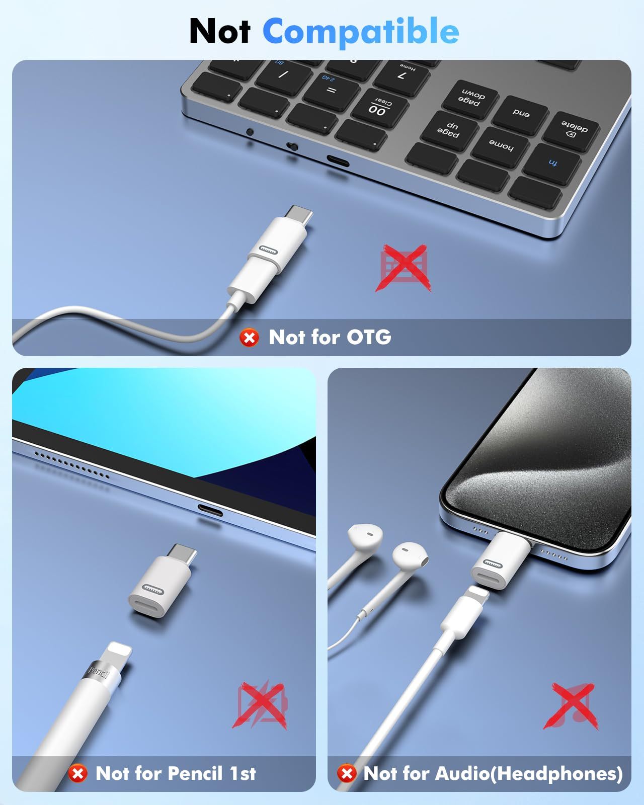 MoKo 2 Pack Lightn-ing Female to USB C Male Adapter Compatible with iPhone 15/15 Pro/15 Pro Max/15 Plus, iPad Pro/Air, Support Fast Charging/Data Transfer, Not for Audio/OTG