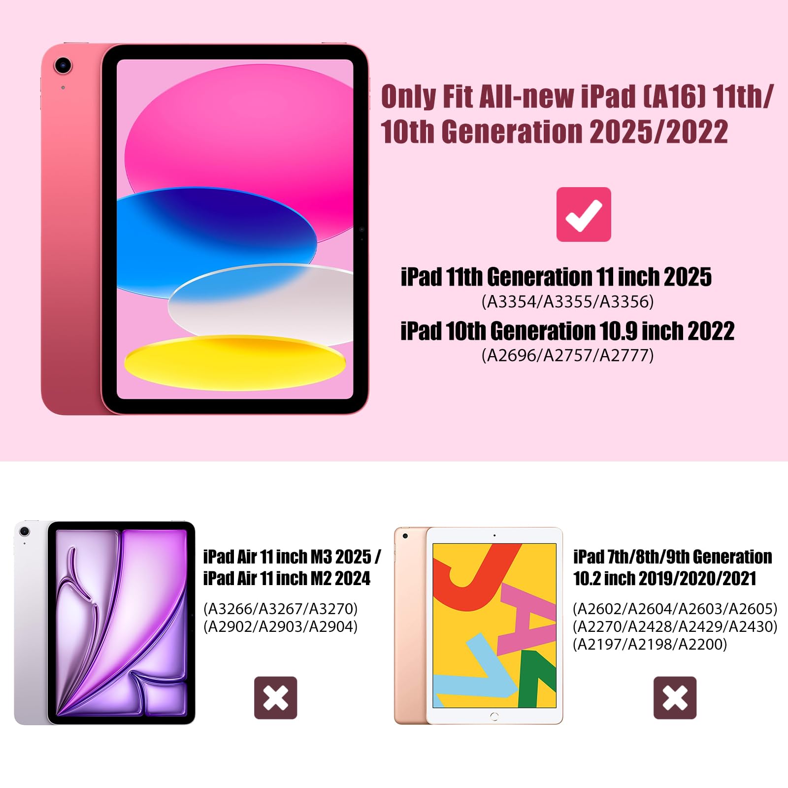 TiMOVO Case for iPad (A16) 11th Generation 11 Inch 2025, iPad 10th Generation Case 10.9 Inch 2022, Glitter TPU Cover with Pencil Holder,Auto Wake/Sleep,Glitter Pink
