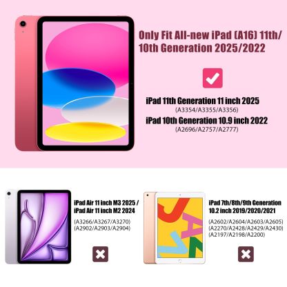 TiMOVO Case for iPad (A16) 11th Generation 11 Inch 2025, iPad 10th Generation Case 10.9 Inch 2022, Glitter TPU Cover with Pencil Holder,Auto Wake/Sleep,Glitter Pink