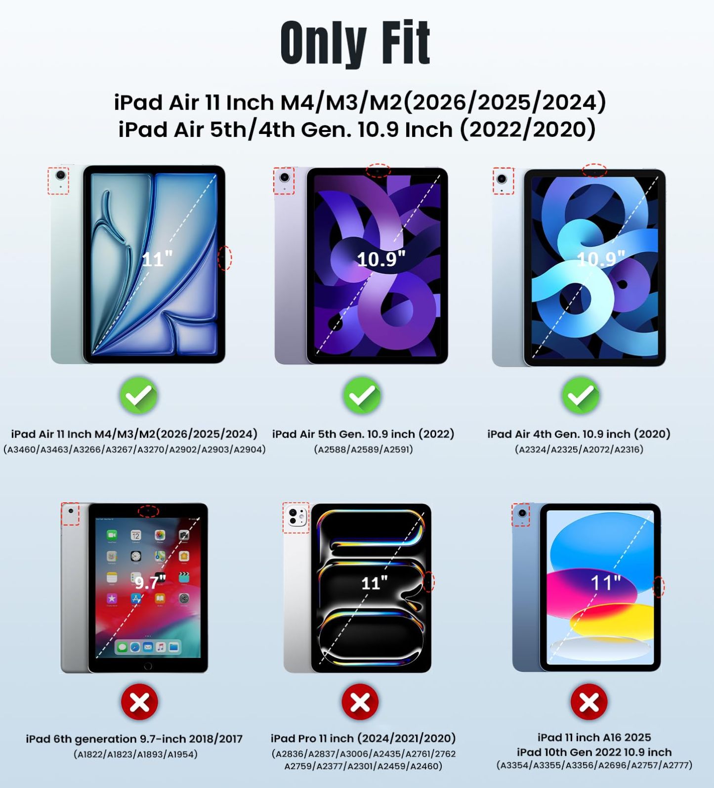 TiMOVO Case for iPad Air 11 Inch Case (M4 2026/M3 2025/M2 2024), iPad Air 5th Generation 2022/4th Gen 2020 10.9 Inch, Slim Translucent Back Cover, Support Auto Wake/Sleep, Abyss Blue