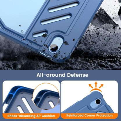 MoKo Case for iPad (A16) 11th Generation 11 inch 2025/iPad 10th Generation 2022 with Pencil Holder,Fully-Body Rugged Heavy Duty Protective Case,Navy Blue