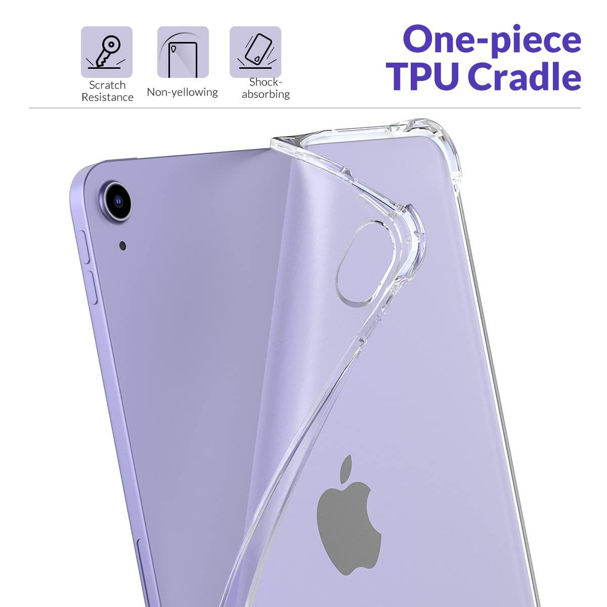 MoKo Clear Case for iPad Air 11 (M3 2025 / M2 2024) iPad Air 4 & 5 10.9 Inch (2020/2022) Case, Four Soft TPU Reinforced Corner with Bumper Transparent Back Cover, Anti-Scratch, Clear