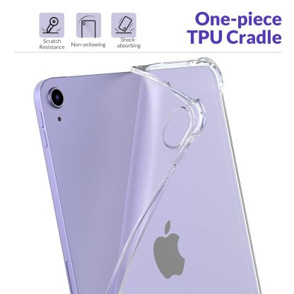 MoKo Clear Case for iPad Air 11 (M3 2025 / M2 2024) iPad Air 4 & 5 10.9 Inch (2020/2022) Case, Four Soft TPU Reinforced Corner with Bumper Transparent Back Cover, Anti-Scratch, Clear