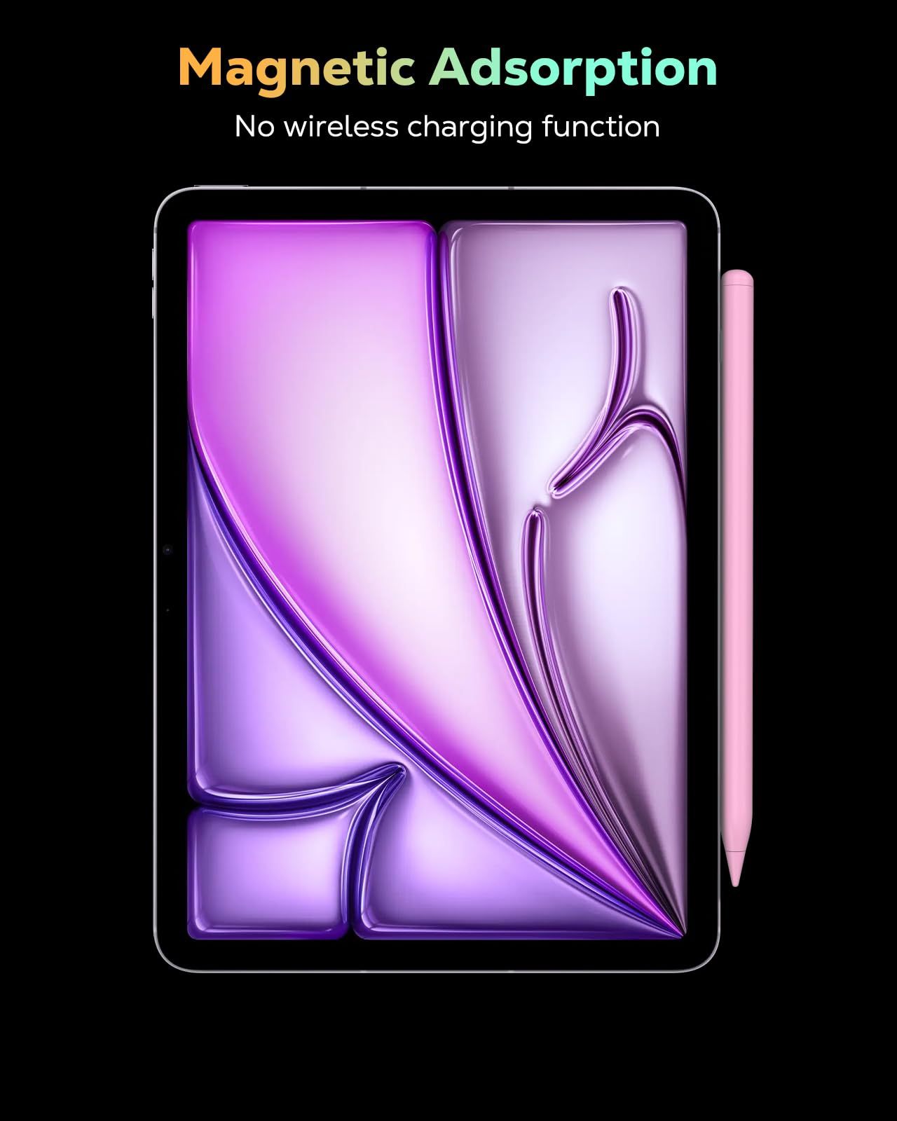 MoKo Pencil for iPad (A16) 11th 10th Gen, Stylus Pen for 2018-2025 Apple iPad 11/10/9/8/7/6/A16, Mini 7/6/5, Air M3/M2 11"/13"/5/4/3, Pro M4 13"/12.9"/11" Tilt Sensitivity, USB-C Fast Charging,Pink