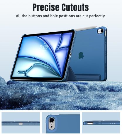 TiMOVO Case for iPad Air 11 Inch Case (M4 2026/M3 2025/M2 2024), iPad Air 5th Generation 2022/4th Gen 2020 10.9 Inch, Slim Translucent Back Cover, Support Auto Wake/Sleep, Abyss Blue