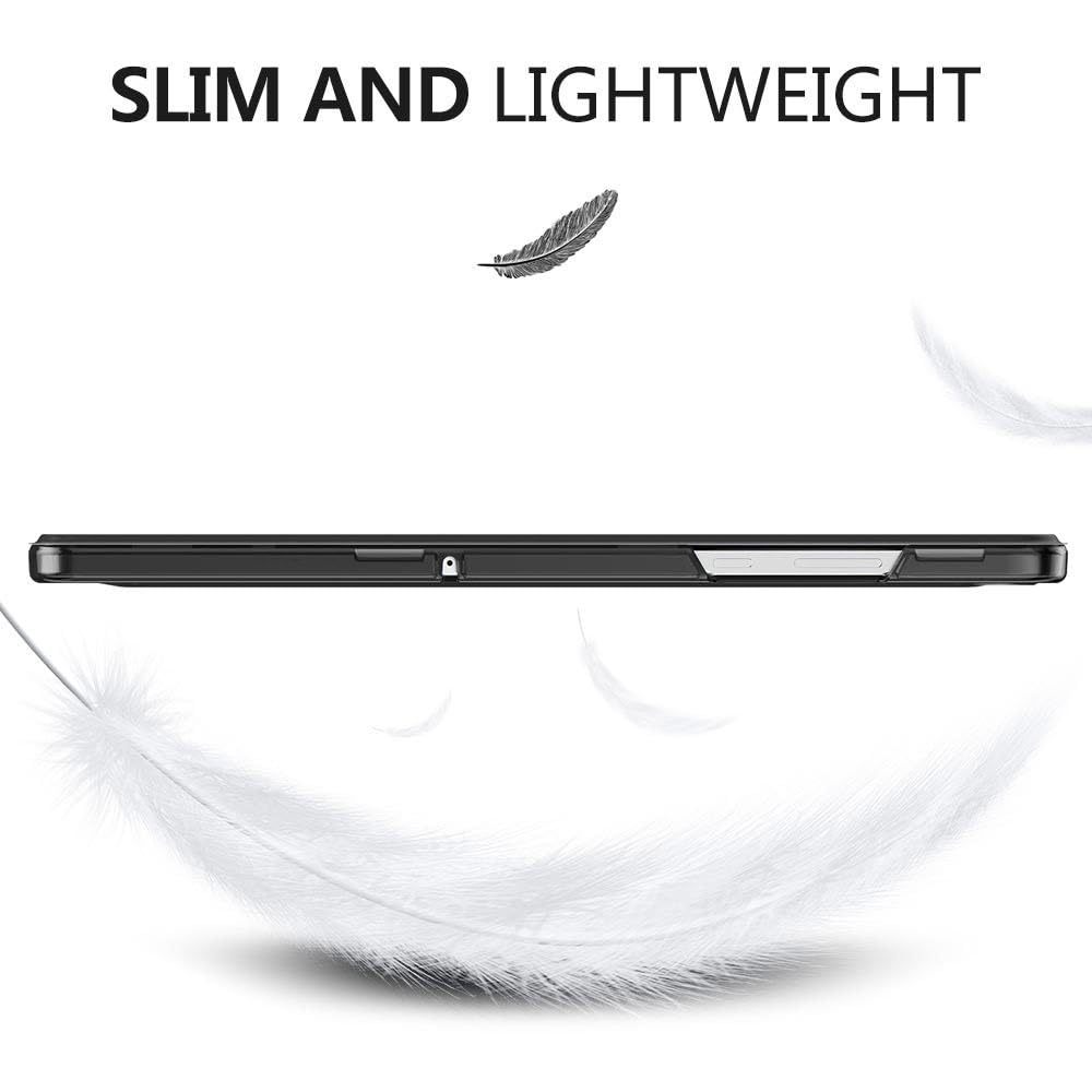 MoKo Case for Galaxy Tab A11+ Plus/A9+ 11-Inch 2026/2024, Slim Stand Protective Smart Cover with Hard PC Translucent Back Shell for Galaxy Tab A11+/A9 Plus Tablet, Auto Wake/Sleep, Black