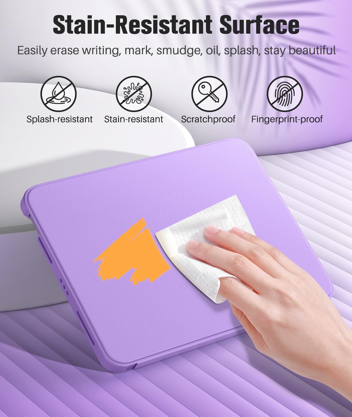 MoKo for iPad Air 11 Inch Case 7th/6th Generation M3/M2 2025/2024, iPad Air 5th/4th Gen Case 10.9 Inch 2022/2020 with Pencil Holder, Screen Protector, Lens Protector, Magnetic Multi Angle, Purple