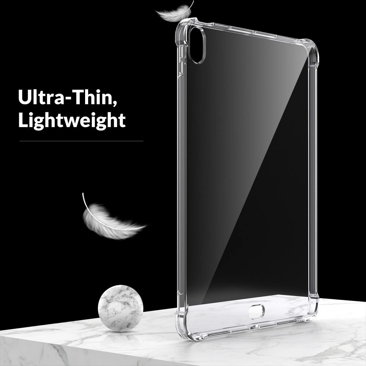 MoKo Clear Case for iPad Air 11 (M3 2025 / M2 2024) iPad Air 4 & 5 10.9 Inch (2020/2022) Case, Four Soft TPU Reinforced Corner with Bumper Transparent Back Cover, Anti-Scratch, Clear