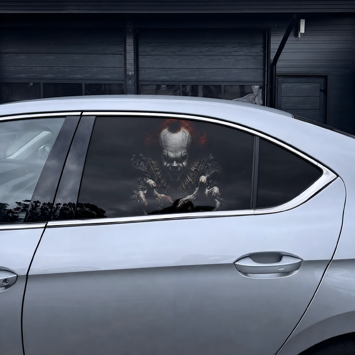 "Who's Sitting Behind You?" Horror Car Window Decals(Universal Fit)—Halloween Series