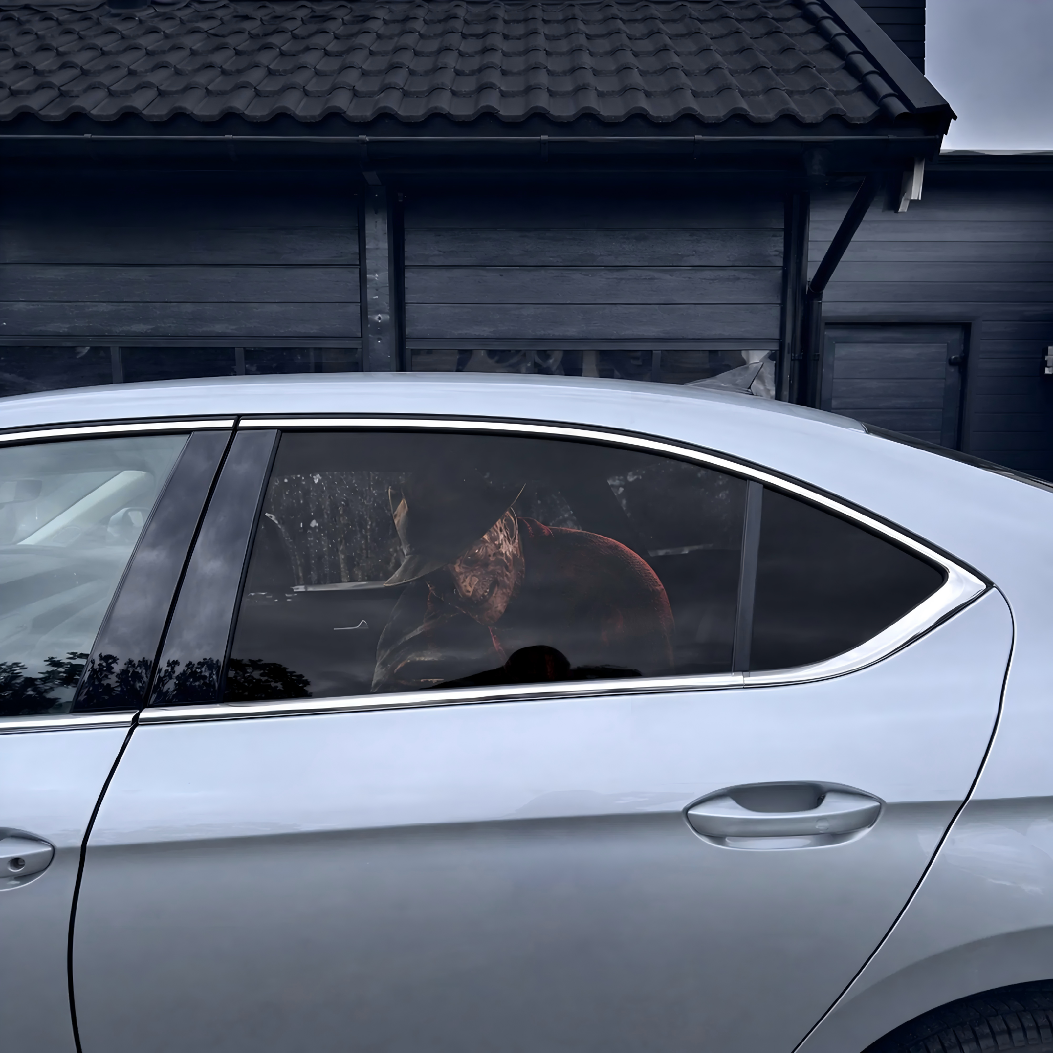 "Who's Sitting Behind You?" Horror Car Window Decals(Universal Fit)—Halloween Series
