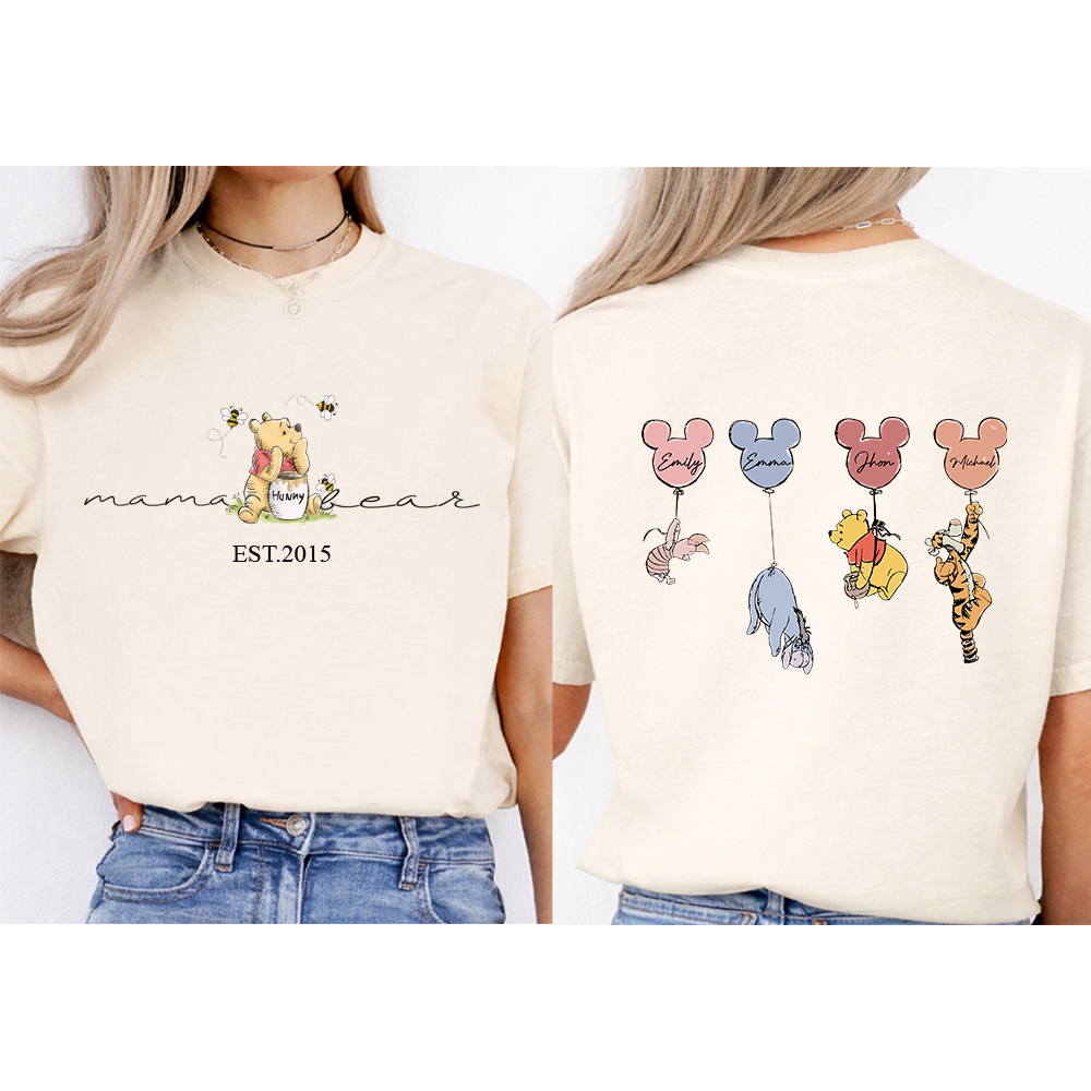 Custom Mama Bear Sweatshirt with Names Double Sided Shirt source image 9