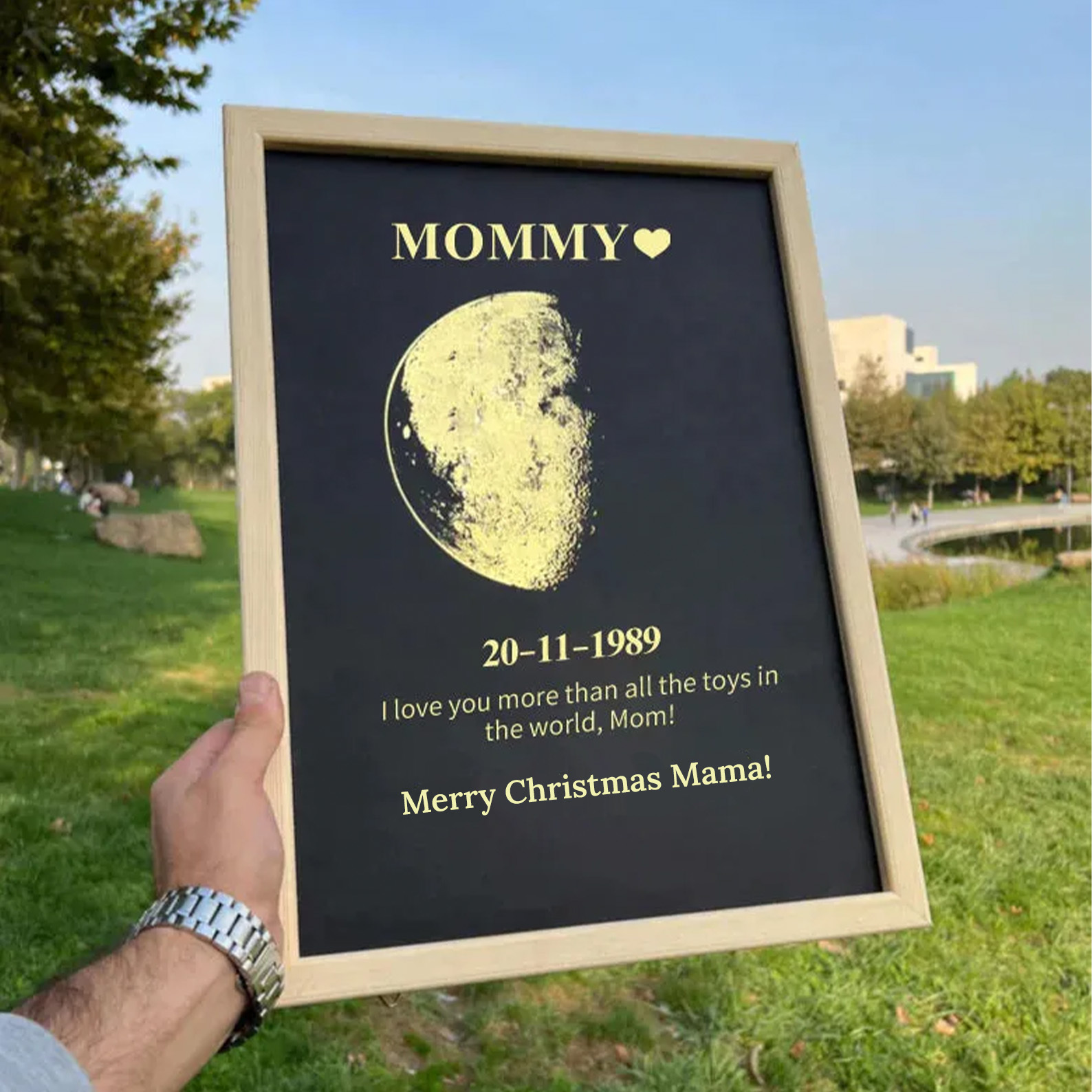 Custom Moon Phase Frame With Text & Date- Commemorative Gift source image 3