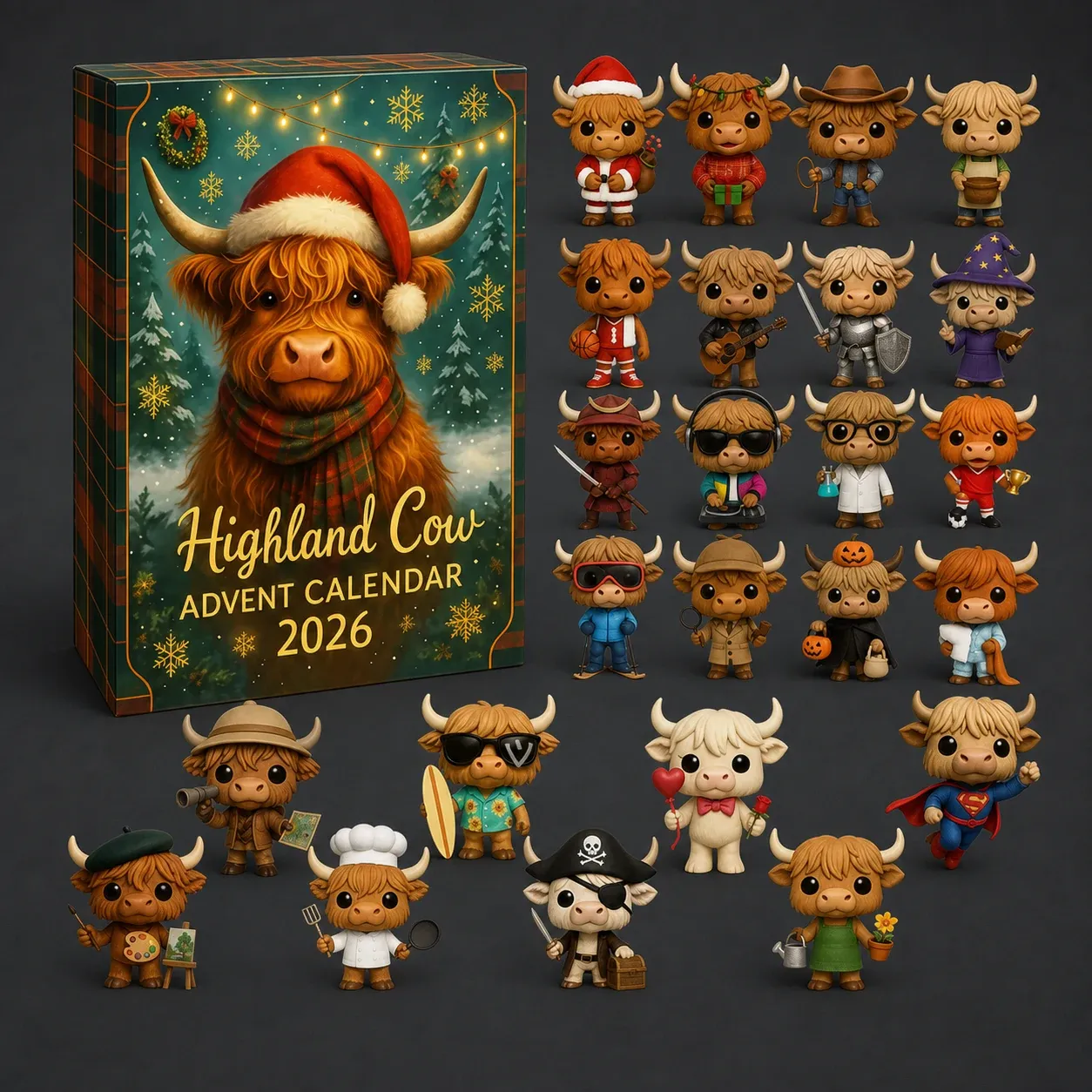 2026 highland cow advent calendar