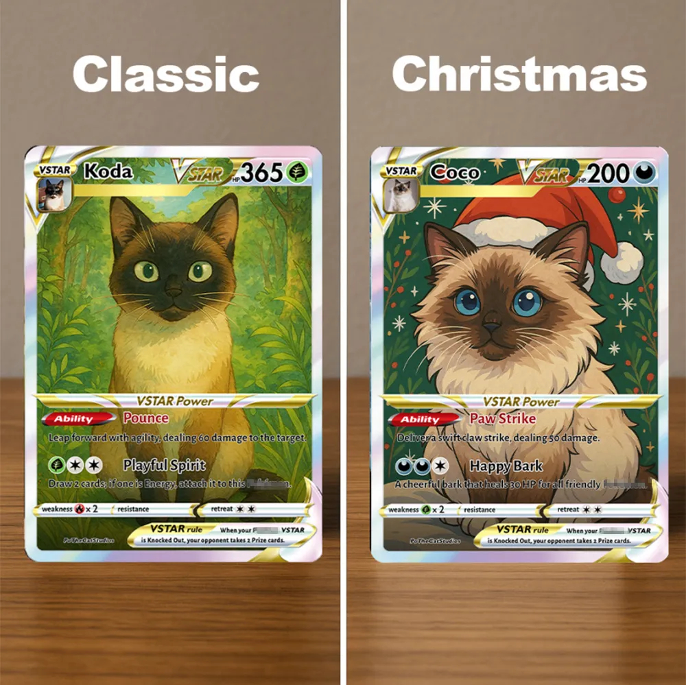 Personalized Pet Anime Art Trading Card Combined version