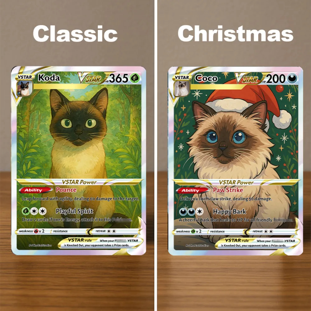 Personalized Pet Anime Art Trading Card Combined version